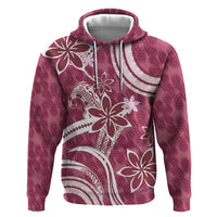 Hawaii Pupuala Plumeria Pink Zip Hoodie Polynesian Pattern LT01 Pullover Hoodie Pink - Polynesian Pride