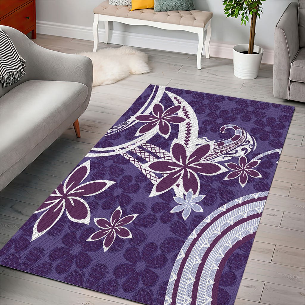 Hawaii Pupuala Plumeria Purple Area Rug Polynesian Pattern LT01 - Polynesian Pride