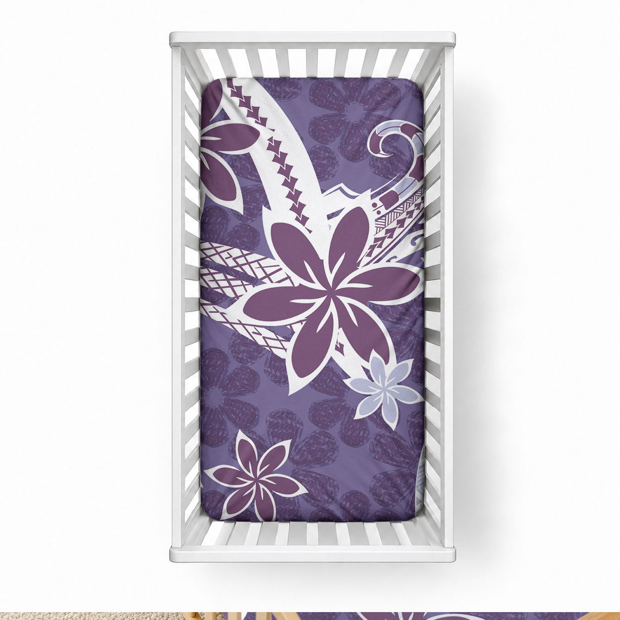 Hawaii Pupuala Plumeria Purple Baby Bed Cover Polynesian Pattern LT01 28 × 52 in Purple - Polynesian Pride