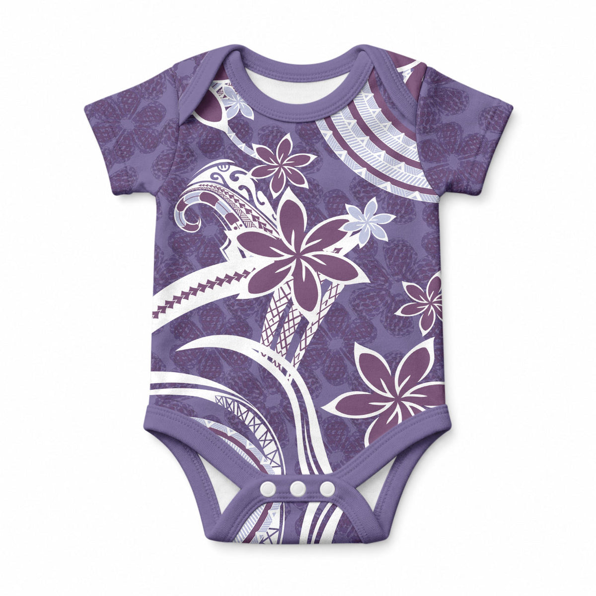 Hawaii Pupuala Plumeria Purple Baby Onesie Polynesian Pattern LT01 Purple - Polynesian Pride