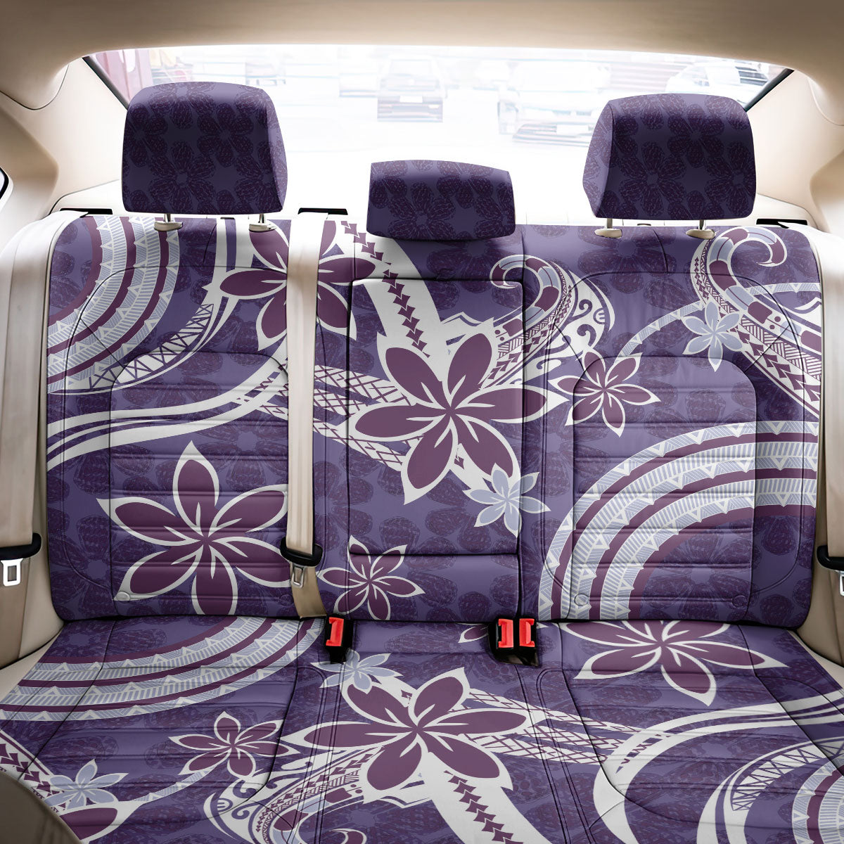 Hawaii Pupuala Plumeria Purple Back Car Seat Cover Polynesian Pattern LT01 - Polynesian Pride