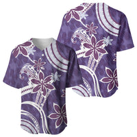 Hawaii Pupuala Plumeria Purple Baseball Jersey Polynesian Pattern LT01 - Polynesian Pride