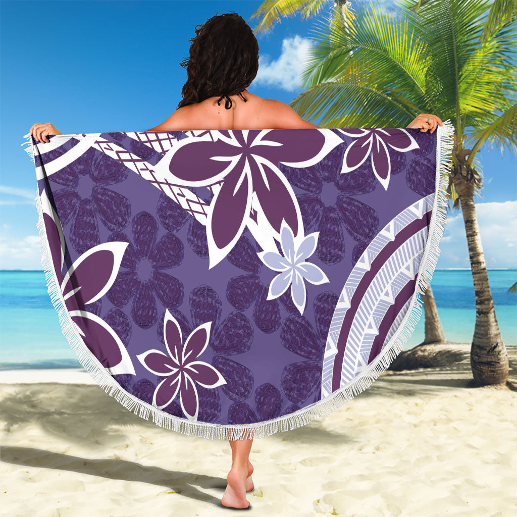 Hawaii Pupuala Plumeria Purple Beach Blanket Polynesian Pattern LT01 - Polynesian Pride