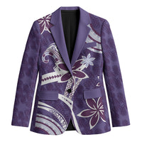 Hawaii Pupuala Plumeria Purple Blazer Polynesian Pattern LT01 Unisex Purple - Polynesian Pride