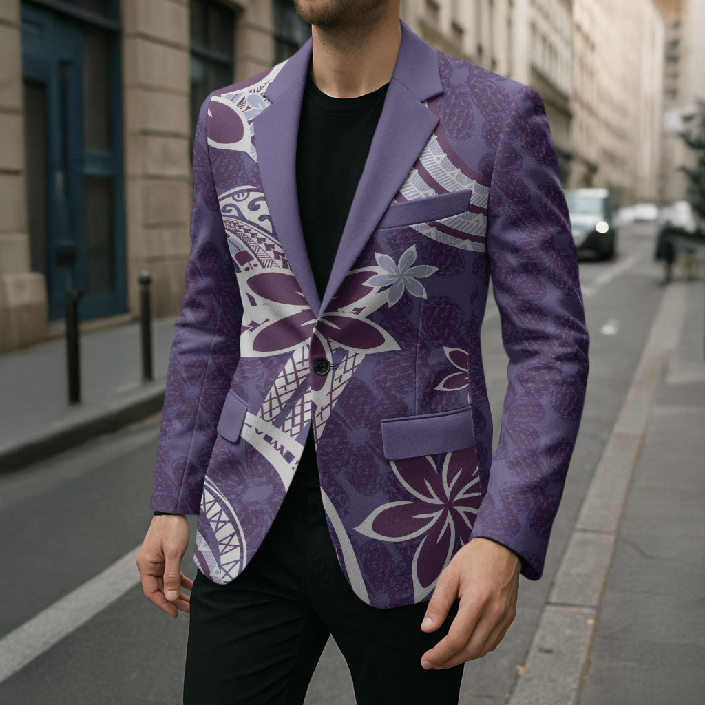 Hawaii Pupuala Plumeria Purple Blazer Polynesian Pattern LT01 - Polynesian Pride