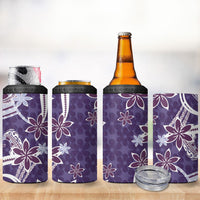Hawaii Pupuala Plumeria Purple 4 in 1 Can Cooler Tumbler Polynesian Pattern LT01 - Polynesian Pride