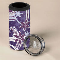 Hawaii Pupuala Plumeria Purple 4 in 1 Can Cooler Tumbler Polynesian Pattern LT01 - Polynesian Pride