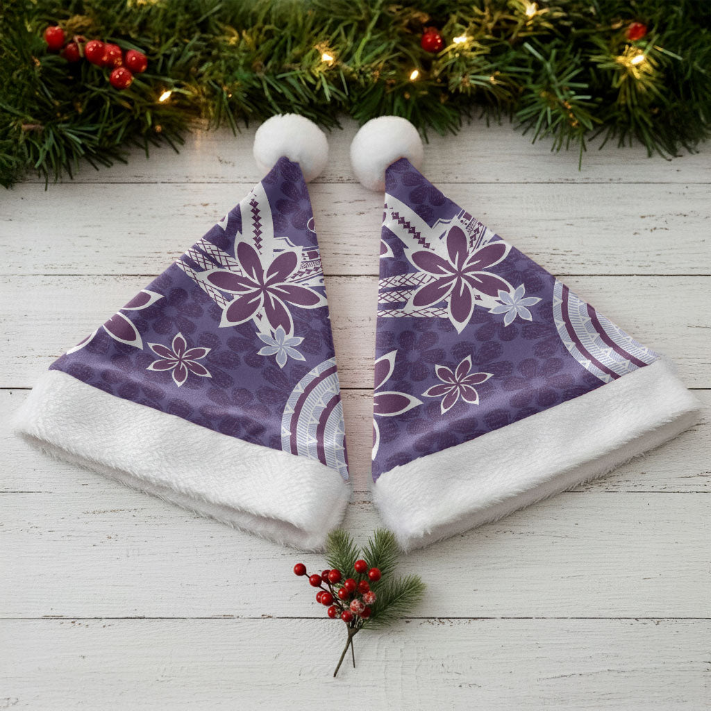 Hawaii Pupuala Plumeria Purple Christmas Santa Hat Polynesian Pattern LT01 - Polynesian Pride