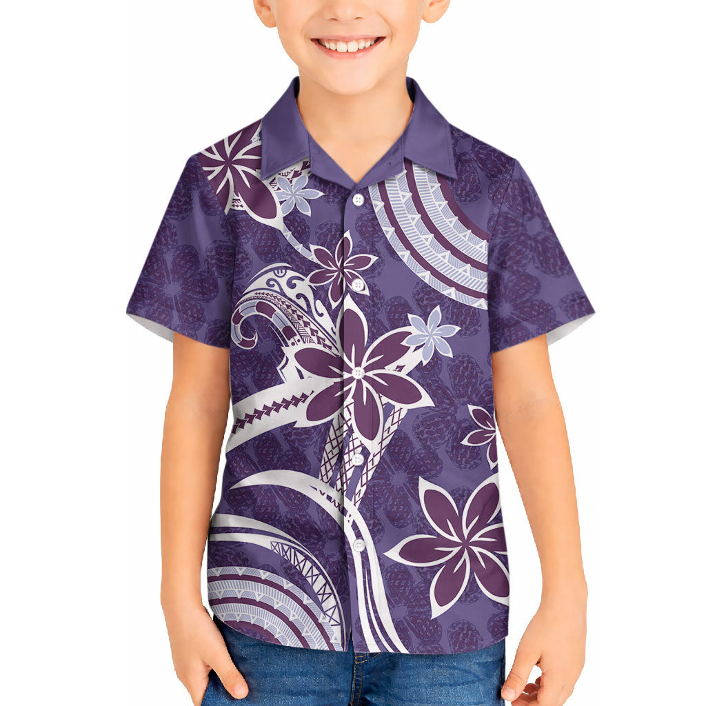 Hawaii Pupuala Plumeria Purple Hawaiian Shirt Polynesian Pattern LT01 - Polynesian Pride