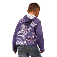 Hawaii Pupuala Plumeria Purple Kid Hoodie Polynesian Pattern LT01 - Polynesian Pride