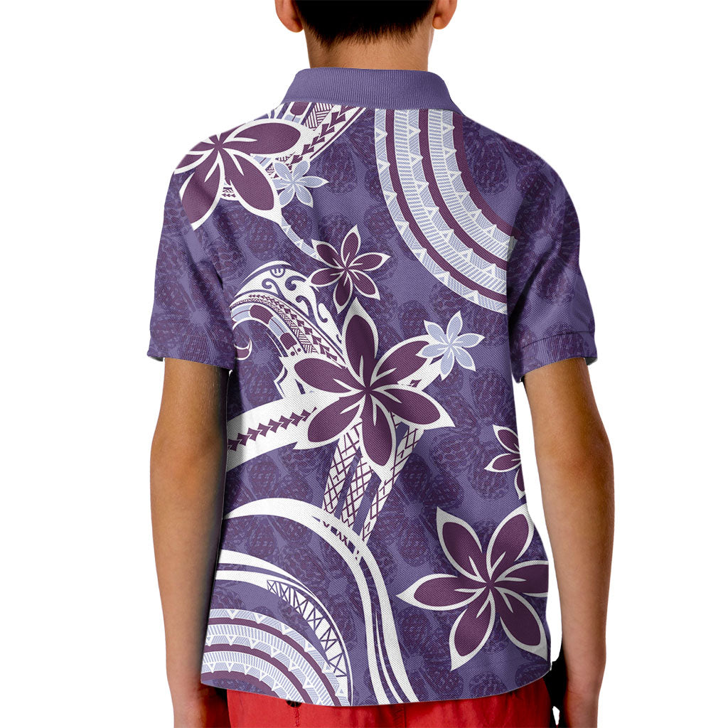 Hawaii Pupuala Plumeria Purple Kid Polo Shirt Polynesian Pattern LT01 - Polynesian Pride