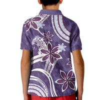 Hawaii Pupuala Plumeria Purple Kid Polo Shirt Polynesian Pattern LT01 - Polynesian Pride