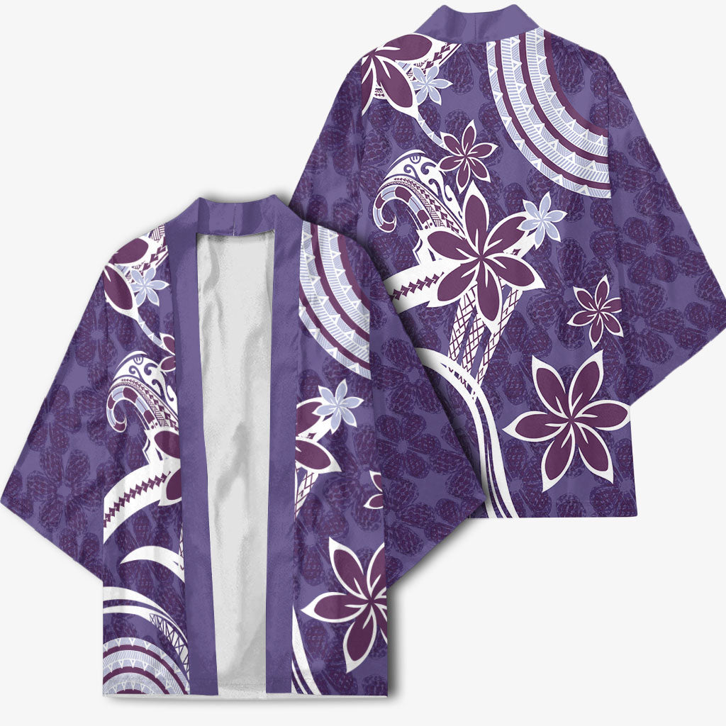 Hawaii Pupuala Plumeria Purple Kimono Polynesian Pattern LT01 - Polynesian Pride