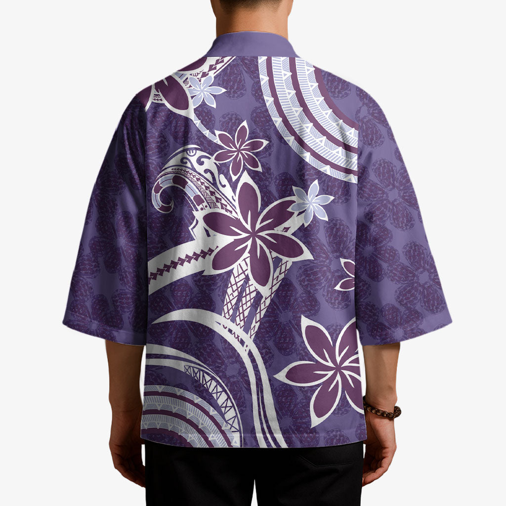 Hawaii Pupuala Plumeria Purple Kimono Polynesian Pattern LT01 - Polynesian Pride
