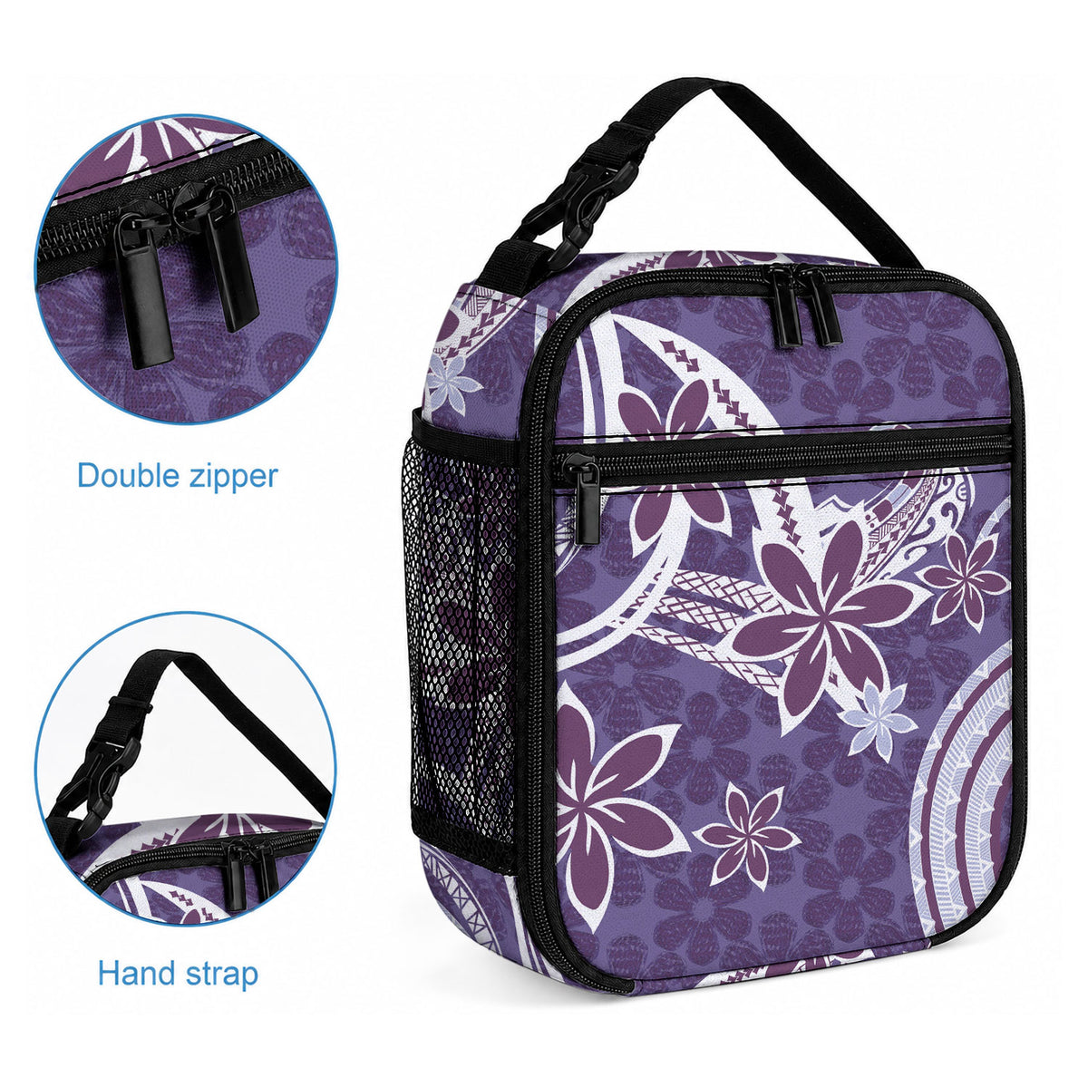 Hawaii Pupuala Plumeria Purple Lunch Bag Polynesian Pattern LT01 - Polynesian Pride