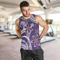 Hawaii Pupuala Plumeria Purple Men Tank Top Polynesian Pattern LT01 Purple - Polynesian Pride