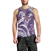 Hawaii Pupuala Plumeria Purple Men Tank Top Polynesian Pattern LT01 - Polynesian Pride