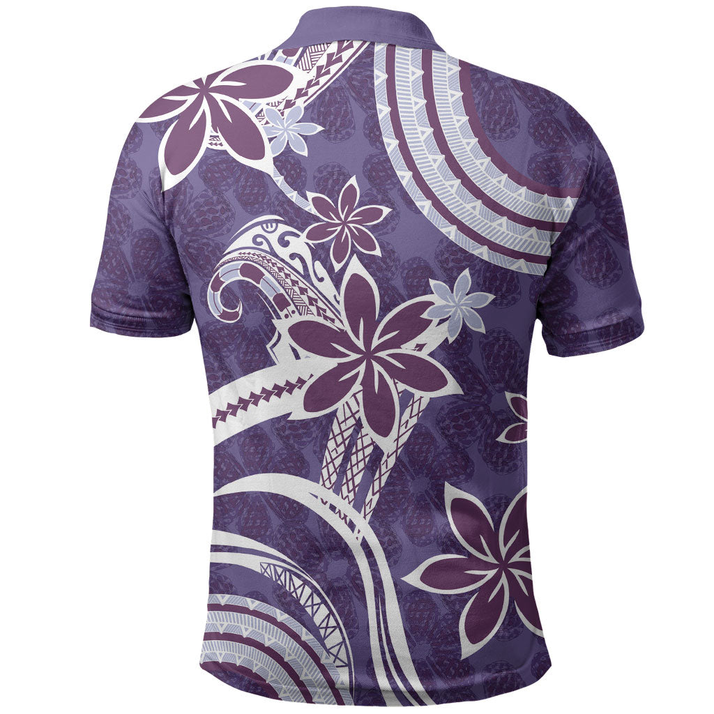Hawaii Pupuala Plumeria Purple Polo Shirt Polynesian Pattern LT01 - Polynesian Pride
