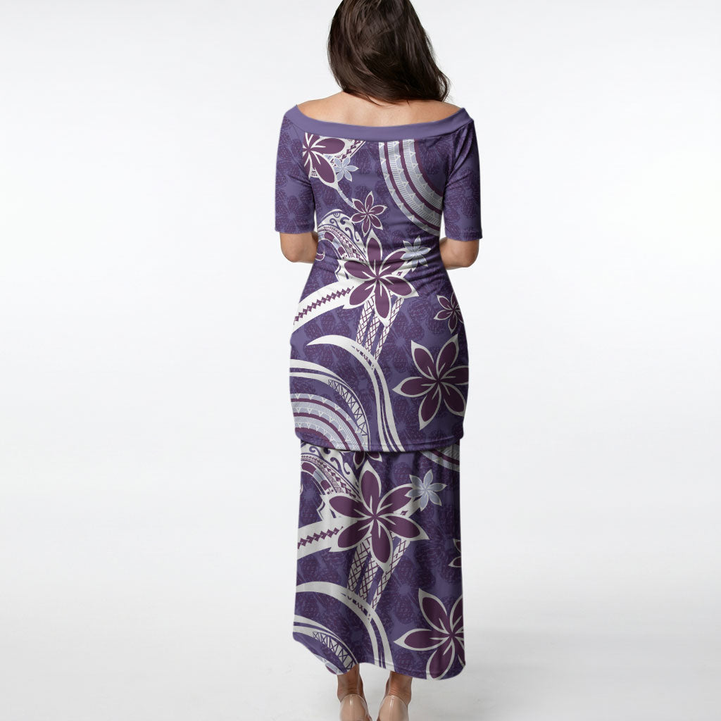 Hawaii Pupuala Plumeria Purple Puletasi Polynesian Pattern LT01 - Polynesian Pride