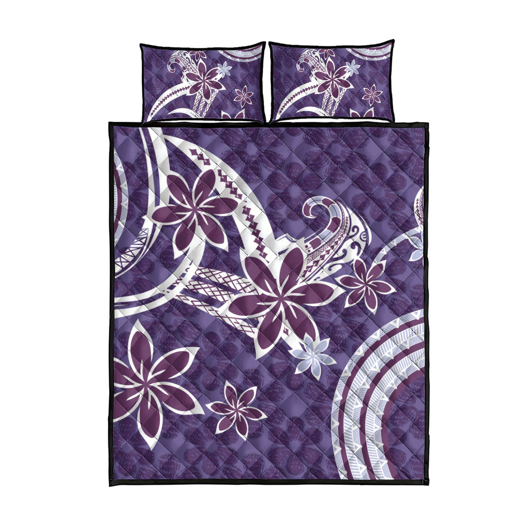 Hawaii Pupuala Plumeria Purple Quilt Bed Set Polynesian Pattern LT01 - Polynesian Pride