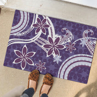 Hawaii Pupuala Plumeria Purple Rubber Doormat Polynesian Pattern LT01 - Polynesian Pride