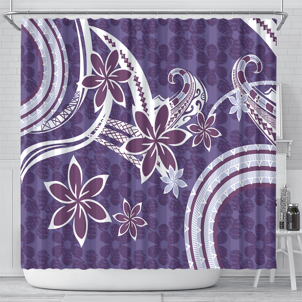 Hawaii Pupuala Plumeria Purple Shower Curtain Polynesian Pattern LT01 - Polynesian Pride