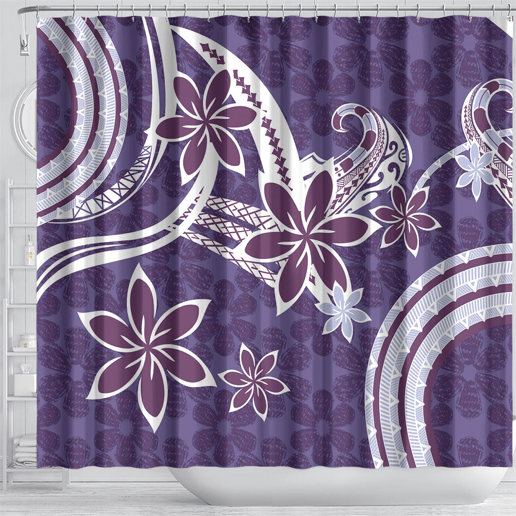 Hawaii Pupuala Plumeria Purple Shower Curtain Polynesian Pattern LT01 - Polynesian Pride