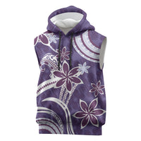 Hawaii Pupuala Plumeria Purple Sleeveless Hoodie Polynesian Pattern LT01 Purple - Polynesian Pride