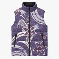Hawaii Pupuala Plumeria Purple Sleeveless Puffer Jacket Polynesian Pattern LT01 Unisex Purple - Polynesian Pride