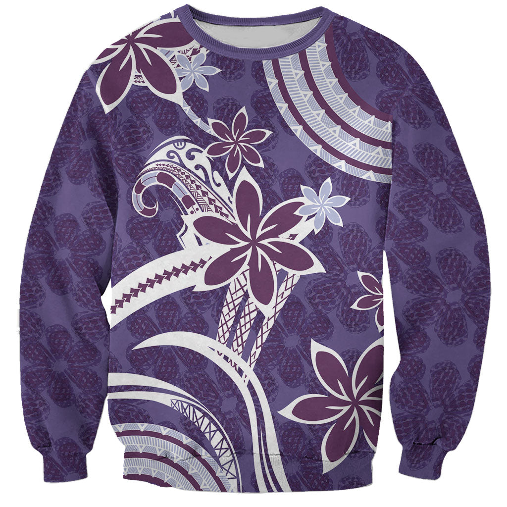 Hawaii Pupuala Plumeria Purple Sweatshirt Polynesian Pattern LT01 Unisex Purple - Polynesian Pride