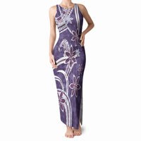 Hawaii Pupuala Plumeria Purple Tank Maxi Dress Polynesian Pattern LT01 Women Purple - Polynesian Pride