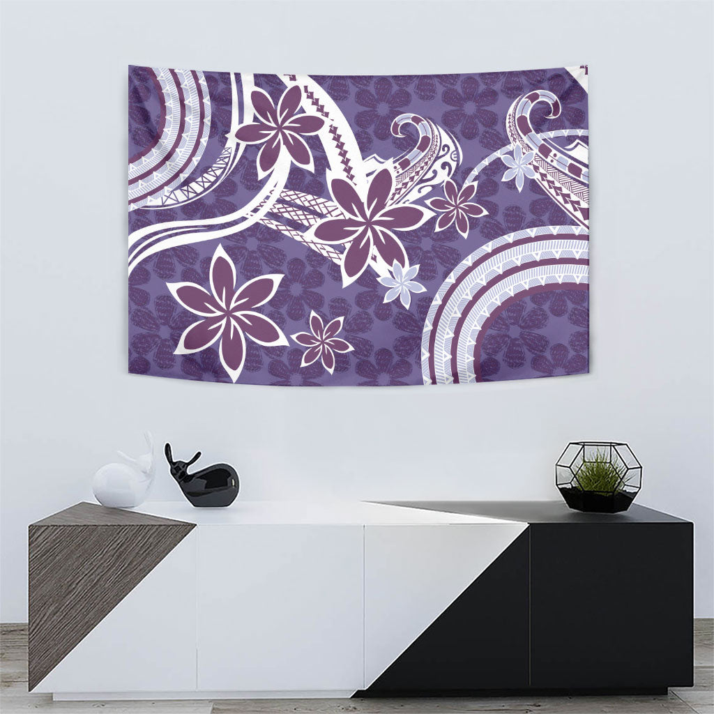 Hawaii Pupuala Plumeria Purple Tapestry Polynesian Pattern LT01 - Polynesian Pride