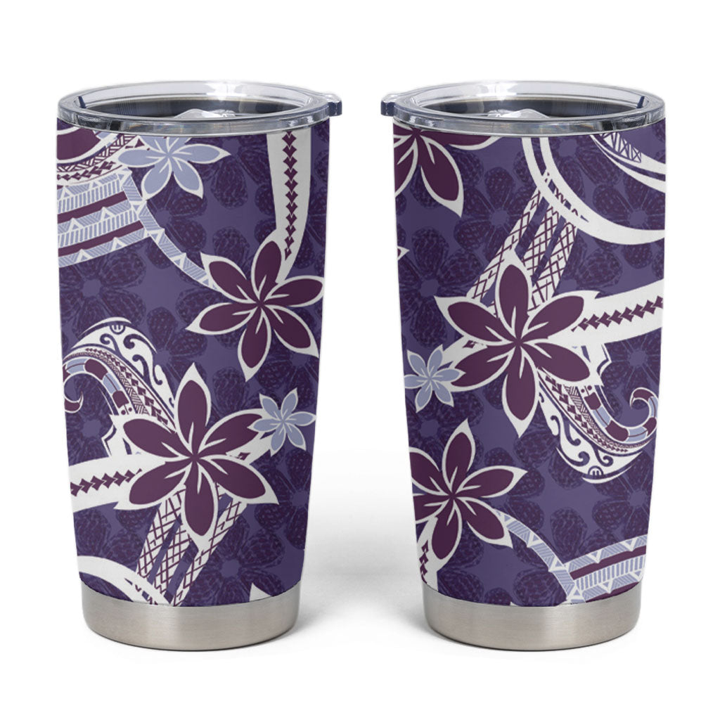 Hawaii Pupuala Plumeria Purple Tumbler Cup Polynesian Pattern LT01 Purple - Polynesian Pride