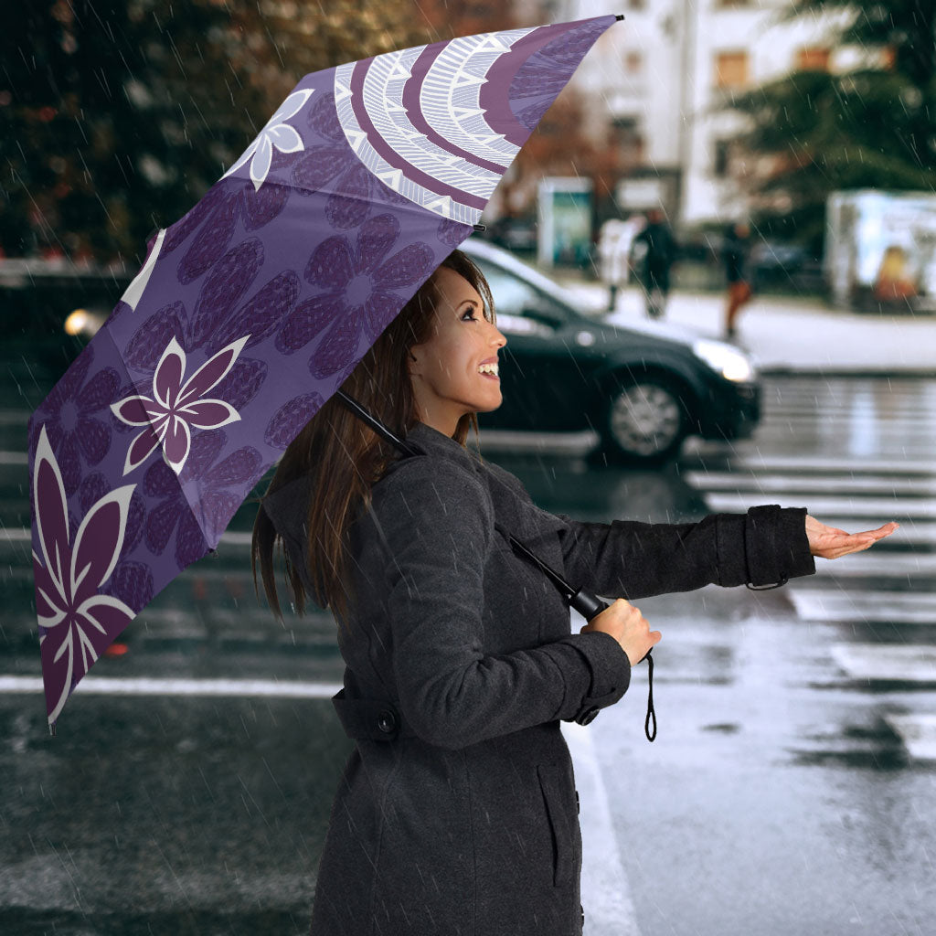 Hawaii Pupuala Plumeria Purple Umbrella Polynesian Pattern LT01 - Polynesian Pride