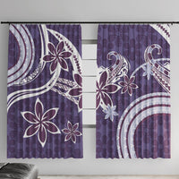 Hawaii Pupuala Plumeria Purple Window Curtain Polynesian Pattern LT01 With Hooks Purple - Polynesian Pride