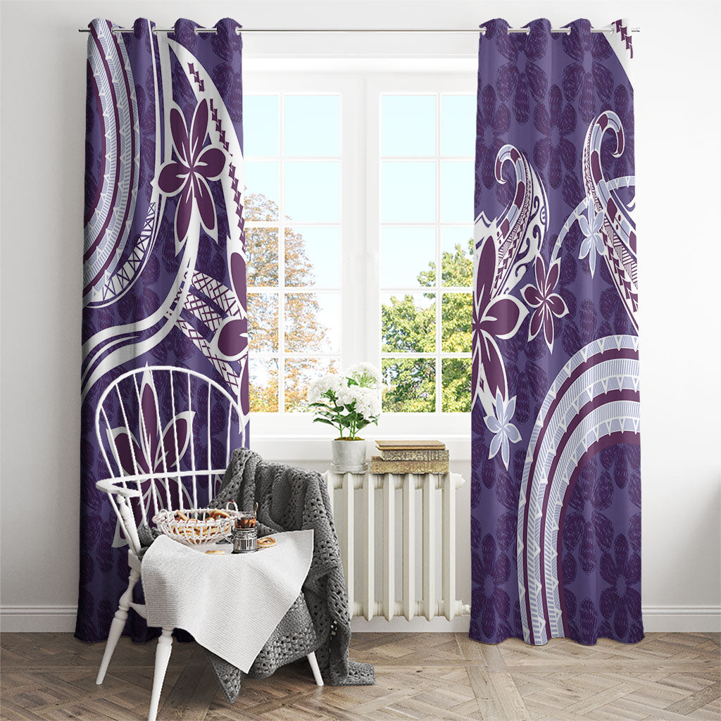 Hawaii Pupuala Plumeria Purple Window Curtain Polynesian Pattern LT01 - Polynesian Pride