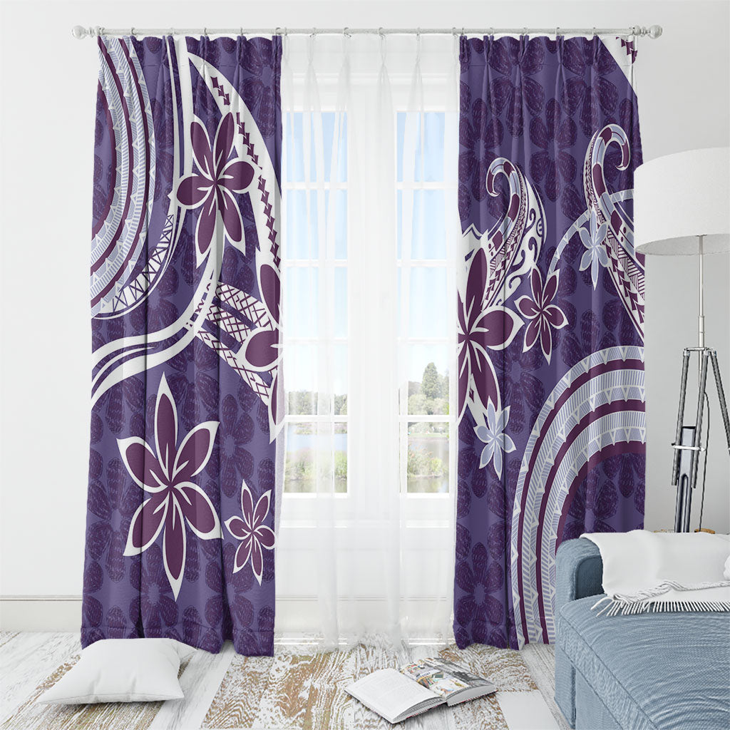 Hawaii Pupuala Plumeria Purple Window Curtain Polynesian Pattern LT01 - Polynesian Pride