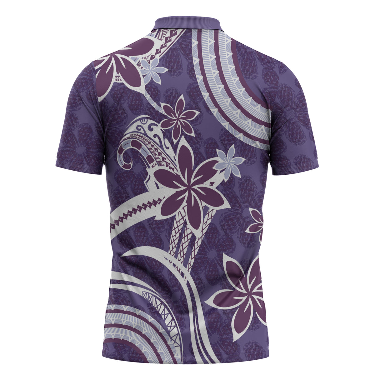 Hawaii Pupuala Plumeria Purple Zipper Polo Shirt Polynesian Pattern LT01 - Polynesian Pride