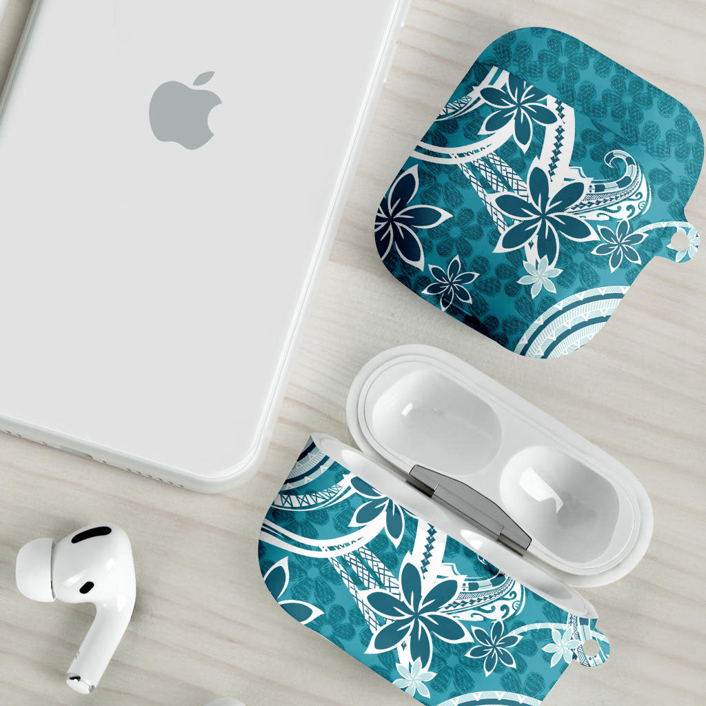Hawaii Pupuala Plumeria Teal AirPods Case Polynesian Pattern LT01 - Polynesian Pride