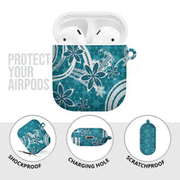 Hawaii Pupuala Plumeria Teal AirPods Case Polynesian Pattern LT01 - Polynesian Pride