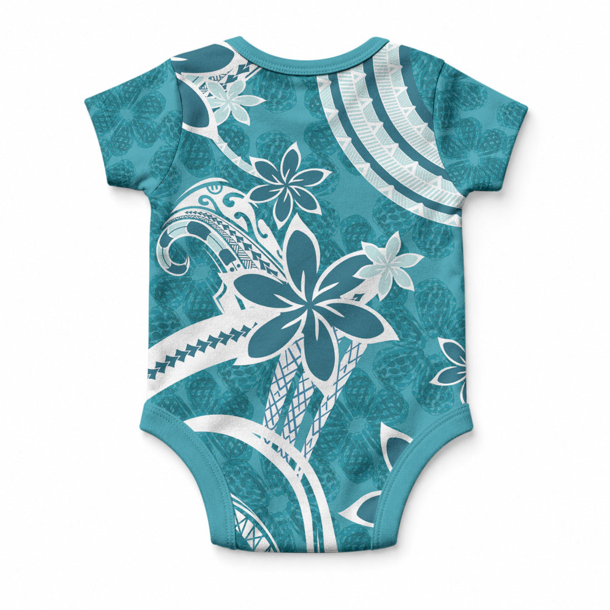 Hawaii Pupuala Plumeria Teal Baby Onesie Polynesian Pattern LT01 - Polynesian Pride