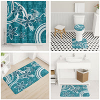 Hawaii Pupuala Plumeria Teal Bathroom Set Polynesian Pattern LT01 - Polynesian Pride