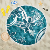 Hawaii Pupuala Plumeria Teal Beach Blanket Polynesian Pattern LT01 One Size 150cm Teal - Polynesian Pride