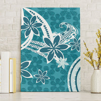 Hawaii Pupuala Plumeria Teal Canvas Wall Art Polynesian Pattern LT01 Without Frame Teal - Polynesian Pride