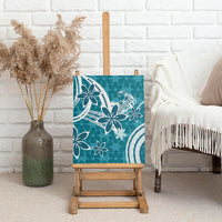 Hawaii Pupuala Plumeria Teal Canvas Wall Art Polynesian Pattern LT01 - Polynesian Pride