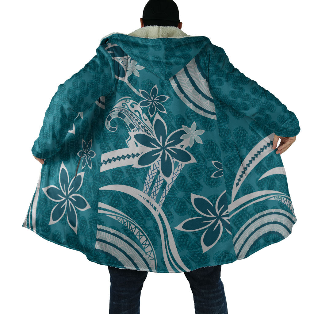 Hawaii Pupuala Plumeria Teal Cloak Polynesian Pattern LT01 - Polynesian Pride