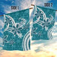 Hawaii Pupuala Plumeria Teal Garden Flag Polynesian Pattern LT01 - Polynesian Pride