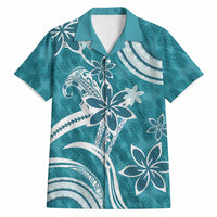 Hawaii Pupuala Plumeria Teal Hawaiian Shirt Polynesian Pattern LT01 Teal - Polynesian Pride