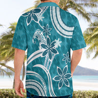 Hawaii Pupuala Plumeria Teal Hawaiian Shirt Polynesian Pattern LT01 - Polynesian Pride