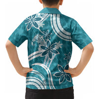 Hawaii Pupuala Plumeria Teal Hawaiian Shirt Polynesian Pattern LT01 - Polynesian Pride